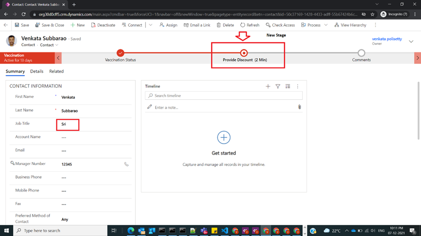 Move to Next Stage using JavaScript in BPF